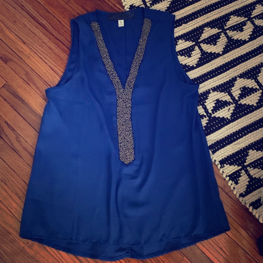 Sleeveless Bead Detail Top